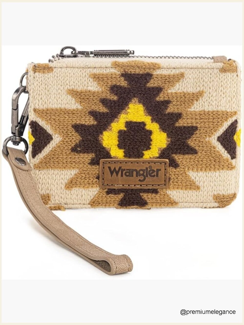 Small Zipper Pouch Wallet with ID Window, Card Slots & Wrist Strap